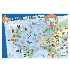 Puzzle Observación Animales del Mundo (100 Piezas)