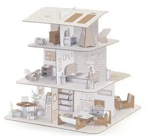 Colorear-Construir-Jugar Casa de Muñecas