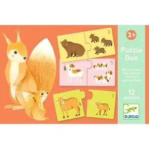 Puzzle Dúo Animales Bebé (12 Puzzles)