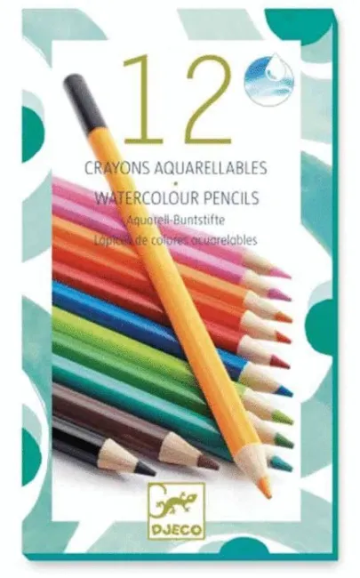 12 Lápices Acuarelables de Colores