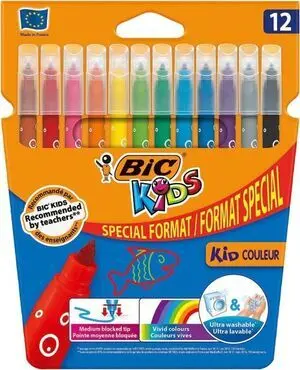 12 Rotuladores Kid Couleur Punta Media Bic