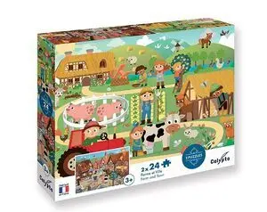 Puzzle Reversible 24 Pzs la Granja y la Ciudad