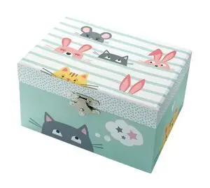 Caja de Música Brillante en la Oscuridad Gatos