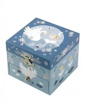 Caja de Música el Lago de los Cisnes Azul