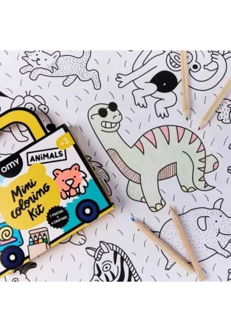 Mini Pocket Omy Animals para Colorear + Pinturas