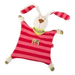 Doudou Conejo Rayas Rojas y Rosas