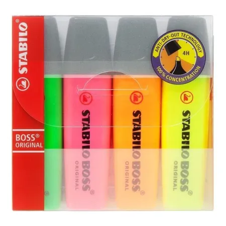Estuche 4 Marcadores Fluorescentes Stabilo Boss 70 Original