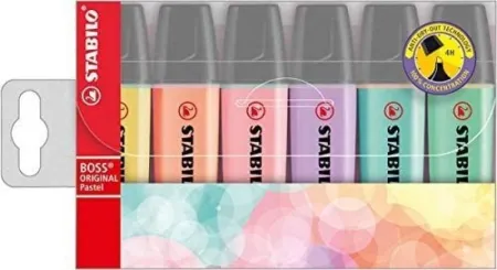 Estuche 6 Marcadores Fluorescentes Stabilo Pastel