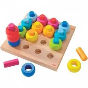 Juego para Ensartar Roscas de Colores