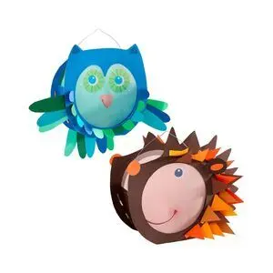 Farolillos de Papel Búho y Erizo