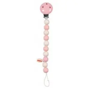 Cadena para Chupete en Perlas Rosa
