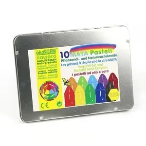 Estuche Metálico 10 Ceras Al Óleo Pastel