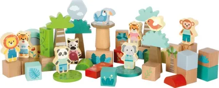 Bloques Construccion Madera Jungle Friends
