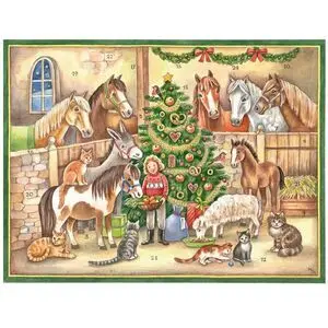 Calendario de Adviento de Caballos en el Establo