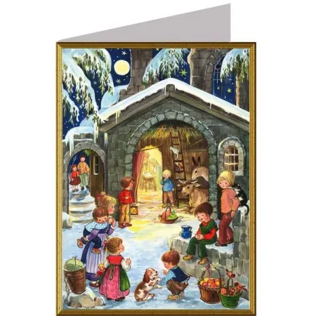 Postal de Navidad en el Establo