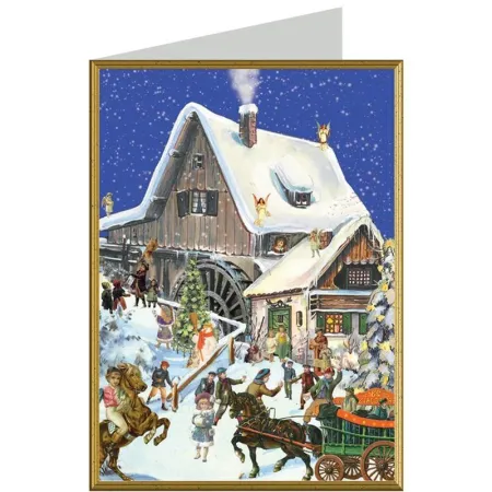 Postal de Navidad Invierno en el Molino