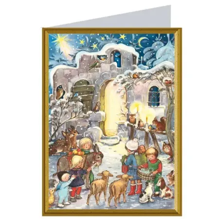 Postal de Navidad Noche Nevada