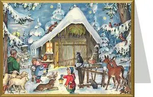 Postal de Navidad con los Animales