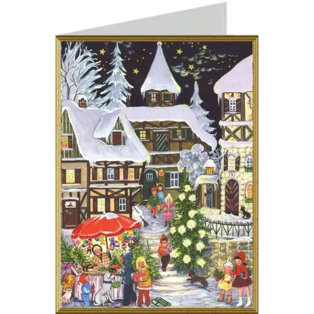 Postal de Navidad Invierno en el Pueblo