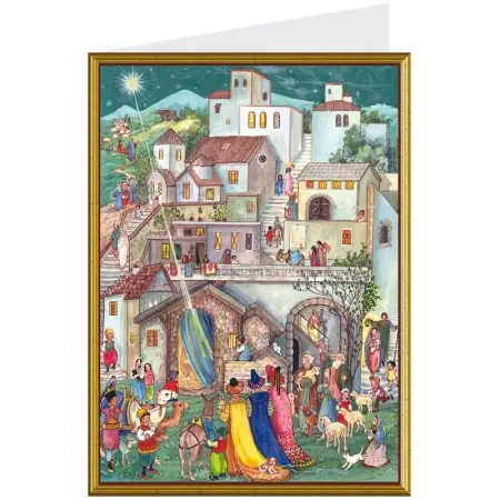 Postal de Navidad Reyes Magos en Belén