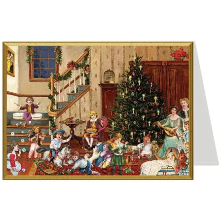 Postal de Navidad Nochebuena Victoriana