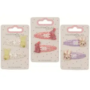Clips del Pelo de Conejos con Purpurina