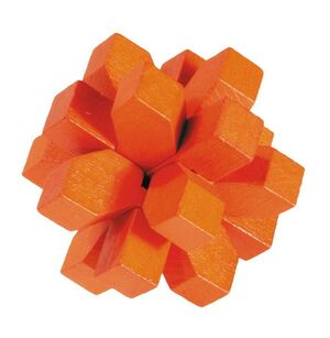 IQ-TEST PUZZLE DE MADERA CRUZ DE BLOQUES NARANJA