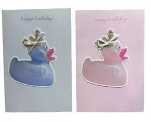 Postal Cumpleaños Patito Rosa