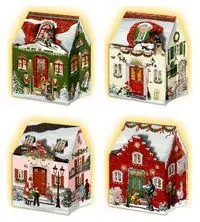 Calendario de Adviento Postal con Luz Casas Navideñas