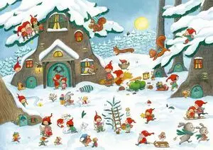 Calendario de Adviento con Adhesivos Bosque Gnomos