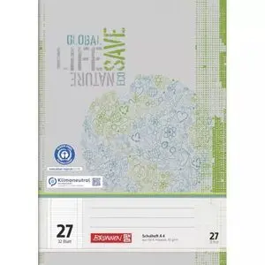 Libreta Brunnen Lineas con Margen Gris Verde 32 Hojas