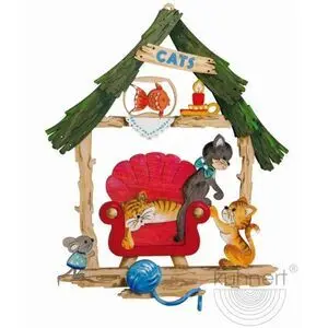 Juego de Manualidades Cuadro Ventana Gatos en el Sillón