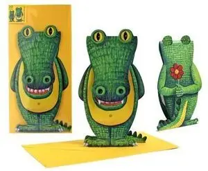 Postal 3D Cocodrilo