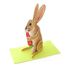 Tarjeta 3D Conejo con Zanahoria