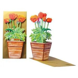 Tarjeta 3D Amapolas