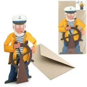 Postal 3D Capitan de Barco