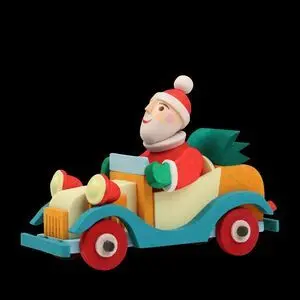 Papa Noel con Coche Antiguo