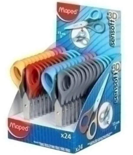 Tijera Escolar Sensoft 13Cm Aros Flexibles Maped