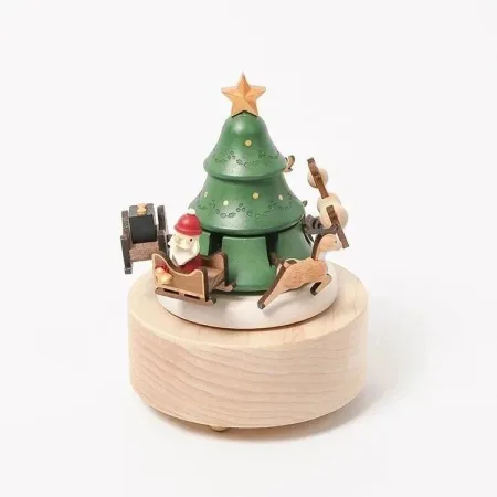 Caja de Musica Wooderful Life Papa Noel y Reno