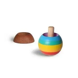 Peonza de Madera Redonda Arcoiris
