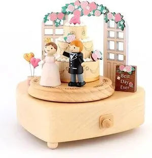 Caja de Música Wooderful Life Pastel de Boda Floral