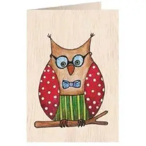 Postal de Madera - Buho