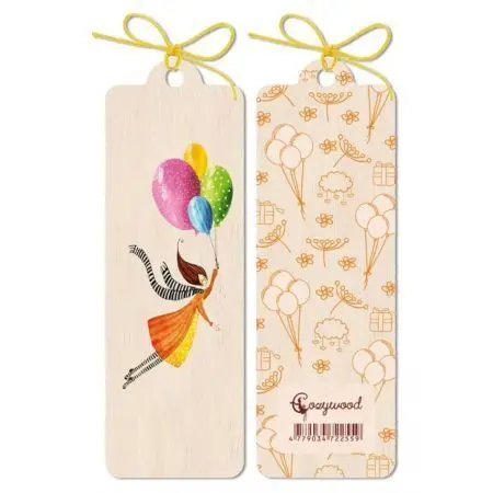 Punto de Libro Madera - Globos