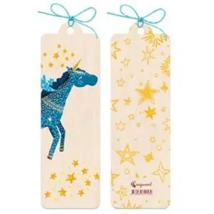 Punto de Libro Madera - Unicornio