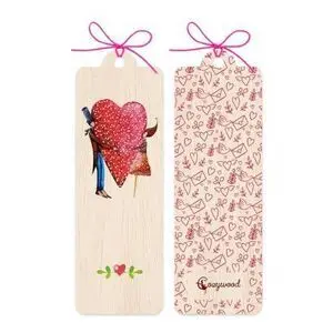 Punto de Libro Madera - Corazon