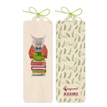 Punto de Libro Madera - Buho