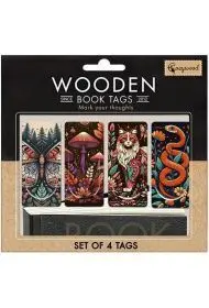 Set 4 Puntos de Libro Madera Animales Magic