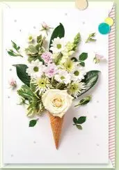 Postal con Cucurucho de Ramo de Flores