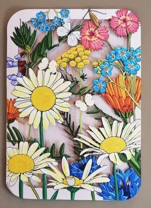 Postal de Flores Troquelada