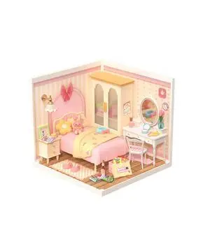 Maqueta Diy Dormitorio Rosa en Miniatura